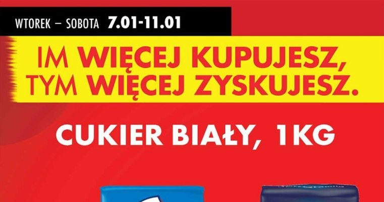 Cukier 50% taniej lub za darmo w Biedronce! /Biedronka /INTERIA.PL