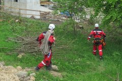 Ćwiczenia ratowników przy budowie zakopianki
