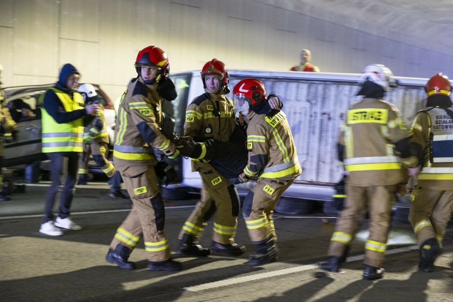 Ćwiczenia straży pożarnej. Obwodnica Krakowa, trasa s7 / Wojciech Matusik /East News