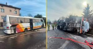 ​Cysterna i autobus zderzyły się na Mazowszu. Są poszkodowani