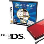 Czarno-czerwona wersja NDS w zestawie z grą Brain Age 2