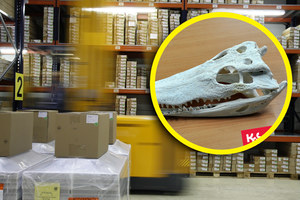 Czaszka krokodyla w przesyłce z Chin. Skarbówka zatrzymała przemyt 