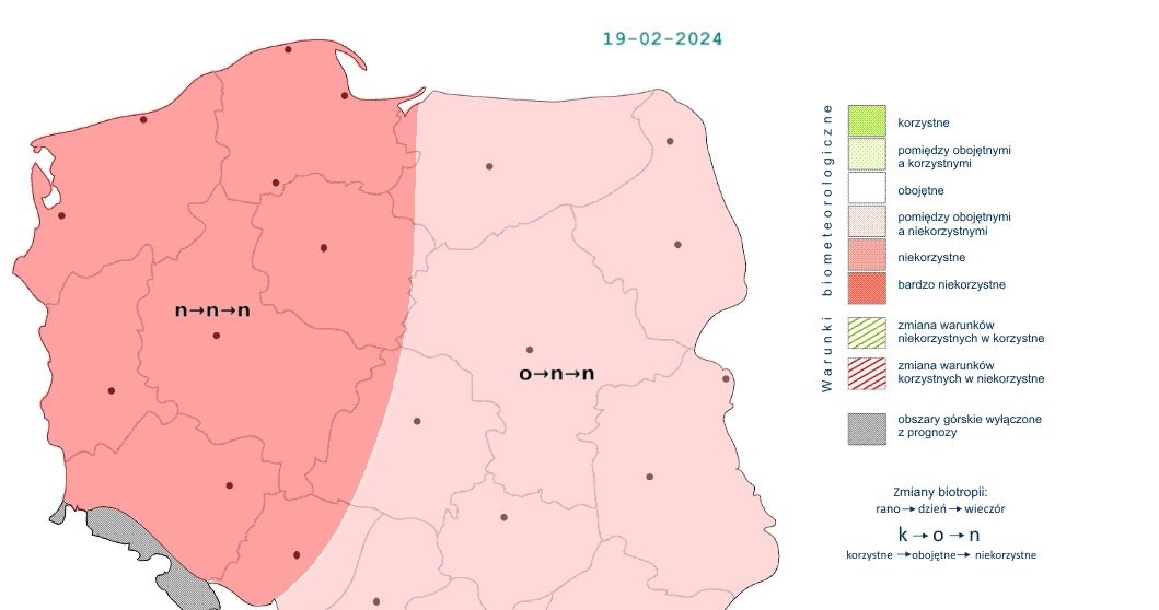 Czekają nas niekorzystne warunki - szczególnie na zachodzie. Z czasem pogorszą się one również we wschodniej części Polski /IMGW /