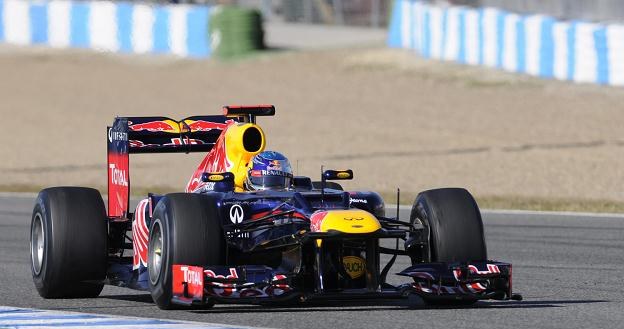 Czempion Sebastian Vettel w bolidzie RB8 /AFP