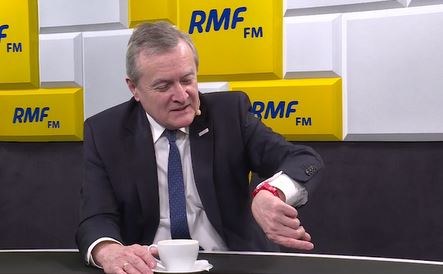 Czerwony zegarek wicepremiera Piotra Glińskiego /RMF FM