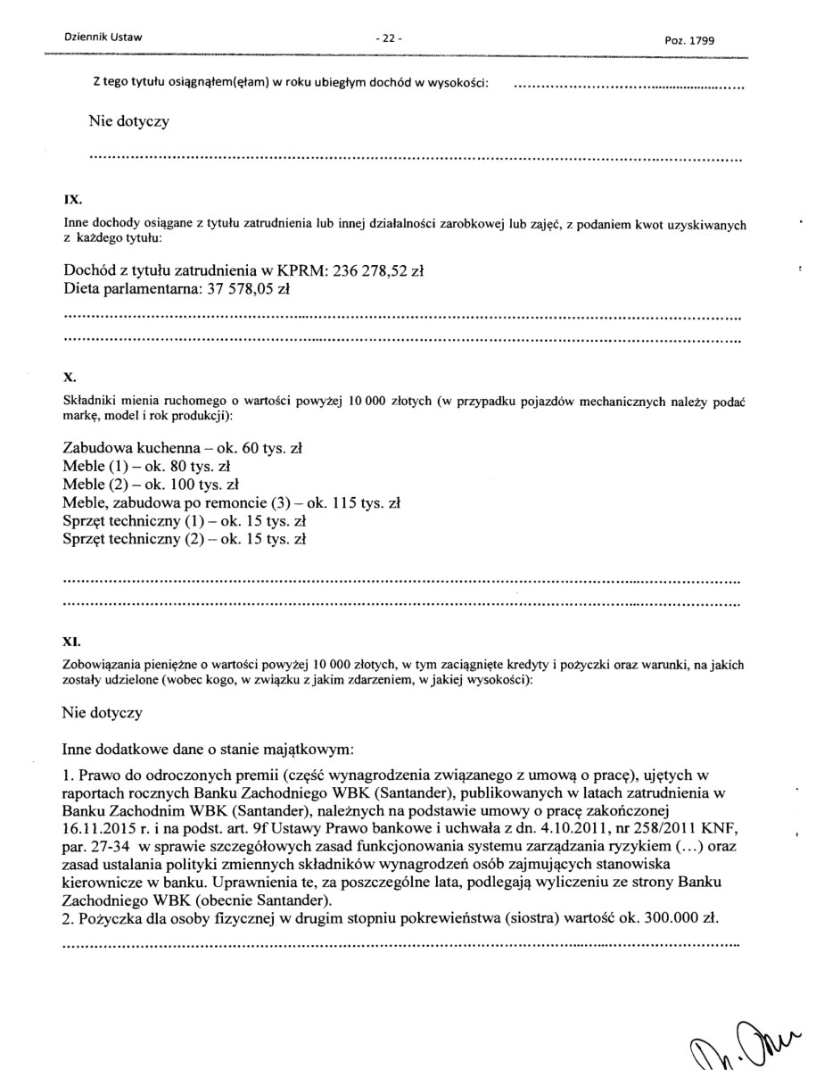 Część oświadczenia Mateusza Morawieckiego /