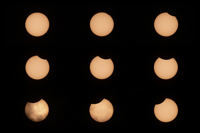 Częściowe zaćmienie Słońca w 2015 roku. /Łukasz Szczepański  /Reporter