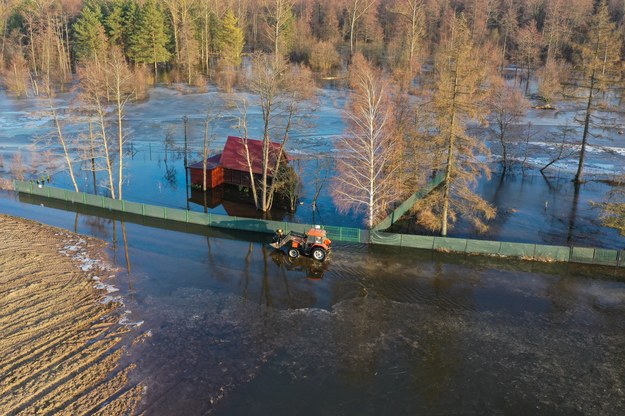 Częściowo zalana wieś Młynarze /Leszek Szymański /PAP