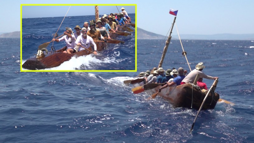 Czescy archeolodzy przepłynęli Morze Egejskie na replice prehistorycznej łodzi, /Expedice Monoxylon /Facebook