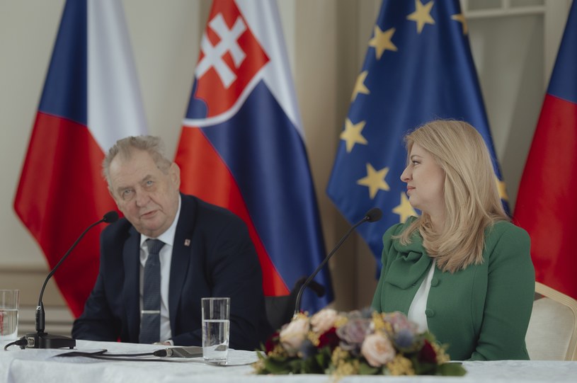 Czeski prezydent Milosz Zeman z prezydent Słowacji Zuzaną Czaputovą /AFP