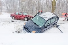 Czołowe zderzenie k. Suchodołu na Mazowszu