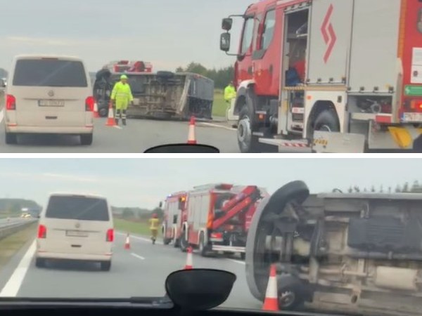 Cztery osoby zostały ranne w wypadku busa na autostradzie A2 /Gorąca Linia RMF FM