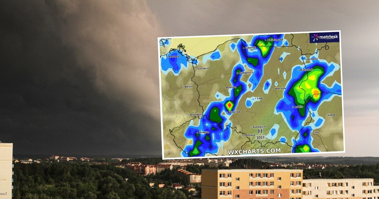 Czwartek będzie dosyć chłodny i deszczowy w większości kraju. Na południu może być zaledwie 11 stopni Celsjusza, zaś na północy mogą wystąpić silniejsze burze /Artur Szczepanski/REPORTER/WXCHARTS /