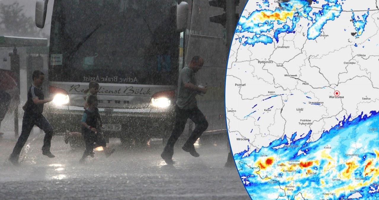 Czwartek będzie nieprzyjemnym dniem, z masą deszczu i burz z gradem i krupą śnieżną. Alerty IMGW z powodu burz obowiązują w ośmiu województwach /Piotr Skórnicki / Agencja Wyborcza.pl/IMGW /