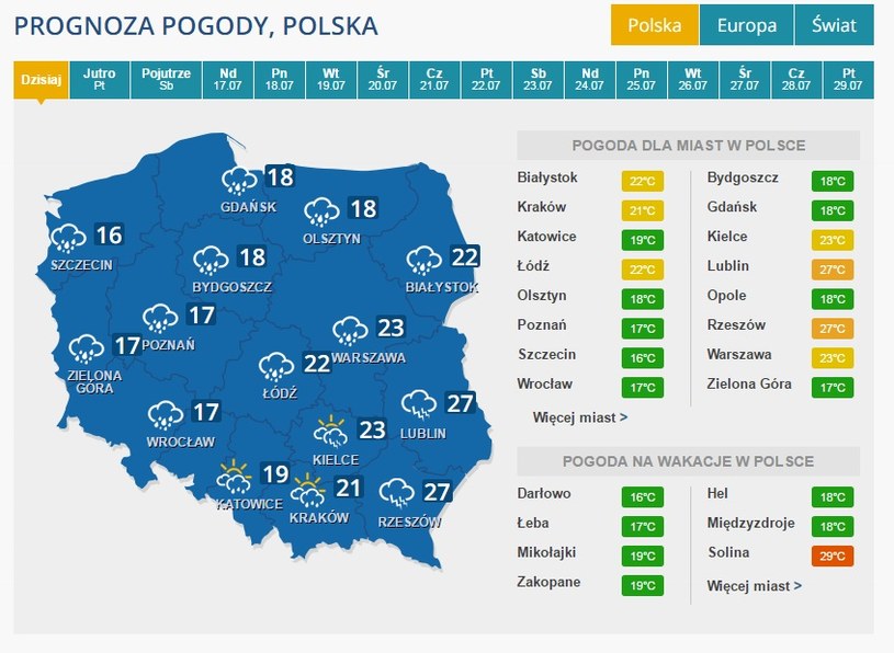 Prognoza Pogody Ciemne Chmury Nad Cala Polska Bedzie Intensywnie Padac Pogoda W Interia Pl