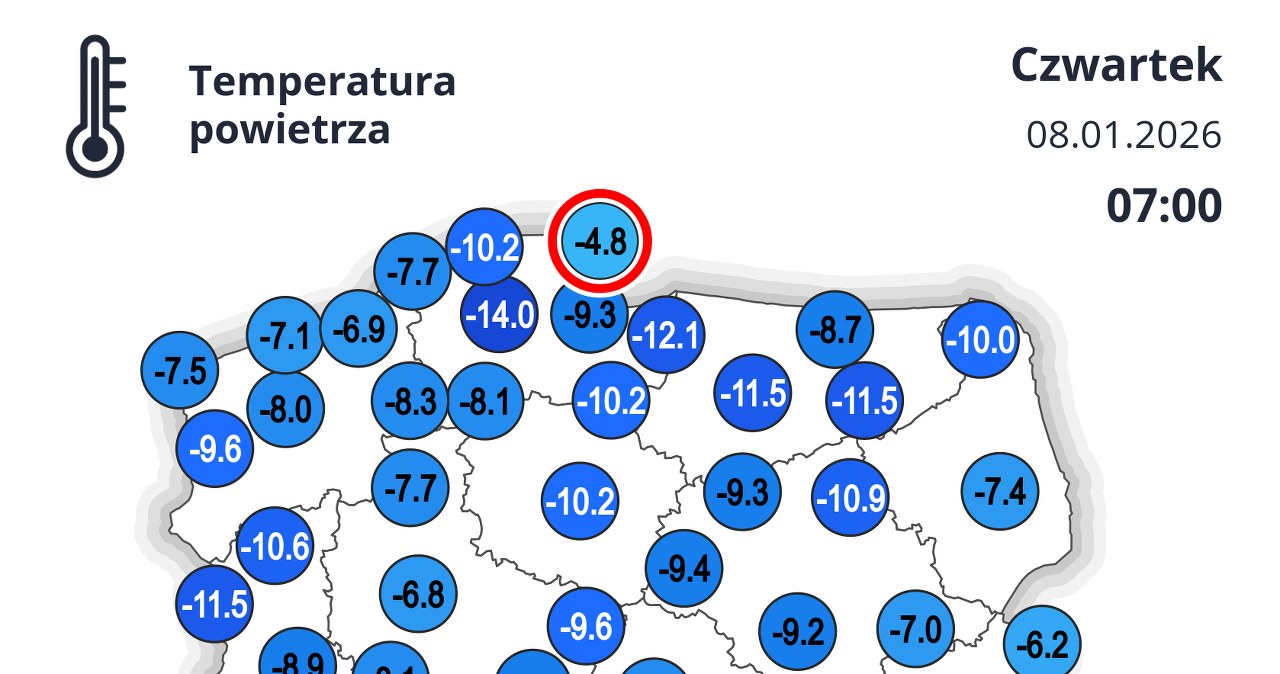Czwartkowy poranek na Dolnym Śląsku przyniósł mróz na poziomie -20 stopni Celsjusza. W nocy czekają nas podobne temperatury /IMGW /