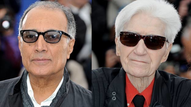 Czy Abbas Kiarostami (L) i Alain Resnais (P) będą się liczyć w walce o Złotą Palmę? /Getty Images/Flash Press Media
