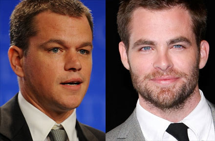 Czy Matt Damon (L) byłby lepszym Kirkiem, niż Chris Pine (L)? /AFP