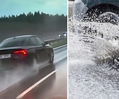 Czym jest aquaplaning? Bardzo boleśnie przekonał się o tym ten kierowca