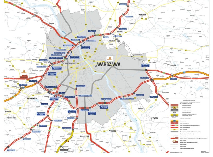 Da zamknięcia warszawskiego ringu brakuje łącznie 14-kilometrowego fragmentu drogi ekspresowej S17. /GDDKiA