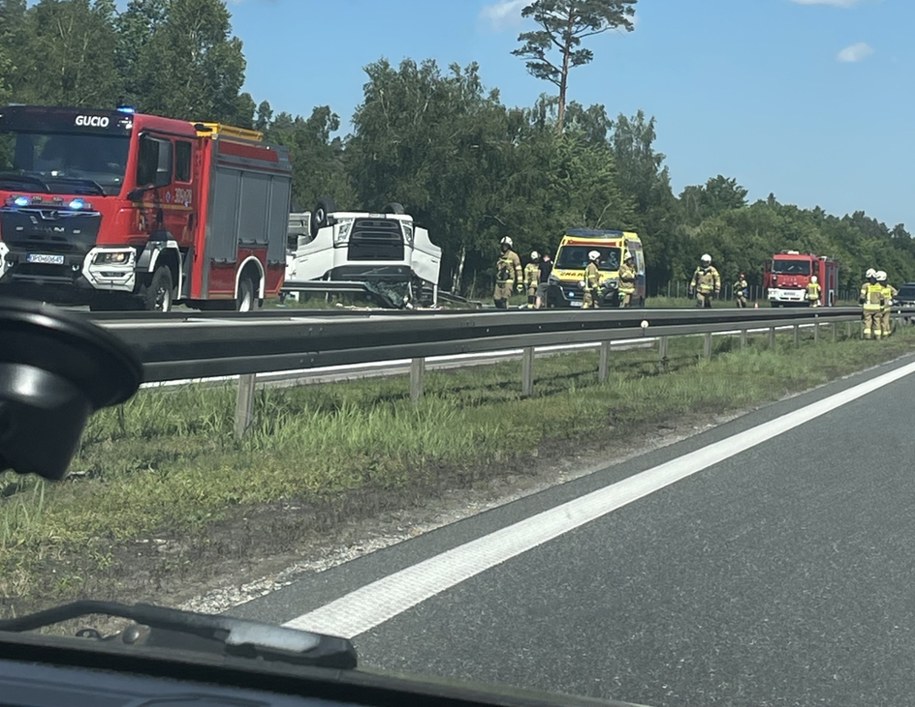 Dachowanie ciężarówki na A4 /Gorąca Linia RMF FM