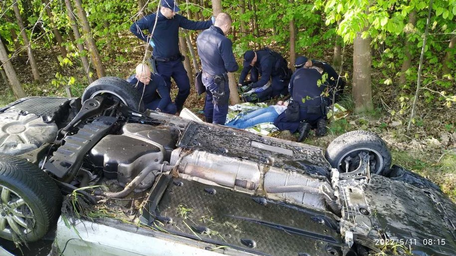 Dachowanie samochodu w Kolbuszowej Dolnej /Podkarpacka Policja /Materiały prasowe