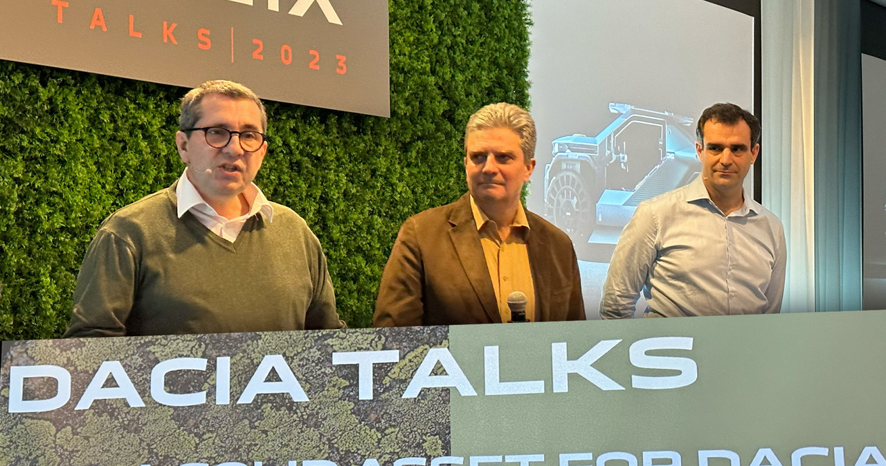 Dacia Talks 2023 w Warszawie - Didier Michaud, Janusz Chodyła, Sergio De La Torre /Jan Guss-Gasiński /INTERIA.PL