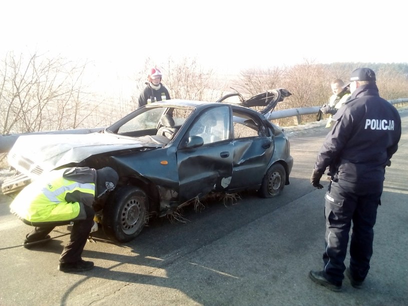 Daewoo Lanos po wypadku /Policja