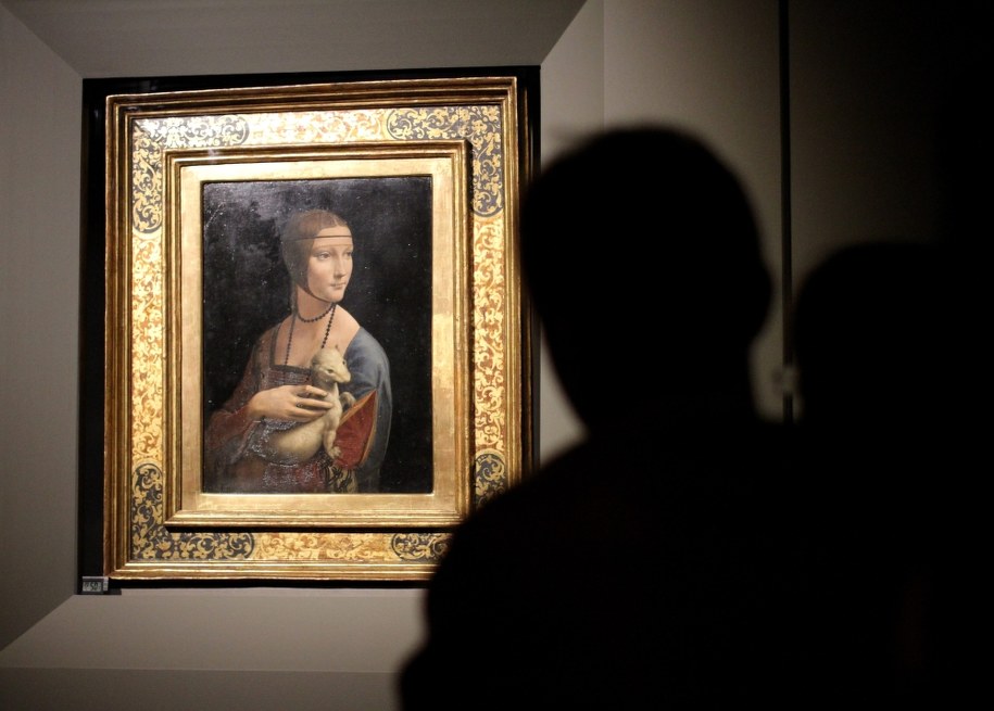 "Dama z gronostajem" Leonadra da Vinci, w maju 2012 roku przeniesiona z powodu remontu w Muzeum Książąt Czartoryskich na Zamek Królewski na Wawelu /Jacek Bednarczyk /PAP