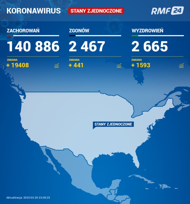 Dane wg https://www.worldometers.info/coronavirus/ /Grafika RMF FM