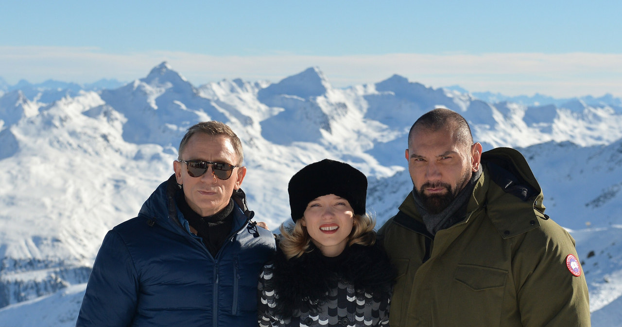 Daniel Craig, Lea Seydoux i Dave Bautista w Sölden , austriackiej prowincji Tyrolu /AP/EAST NEWS /East News