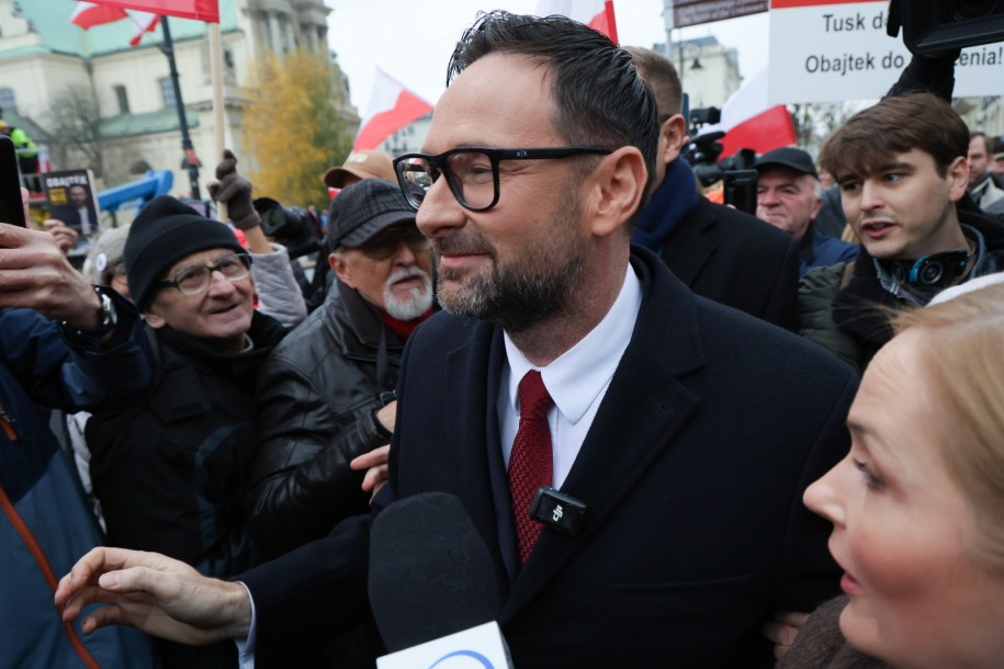 Daniel Obajtek przed budynkiem Prokuratury Regionalnej w Warszawie /Paweł Supernak /PAP