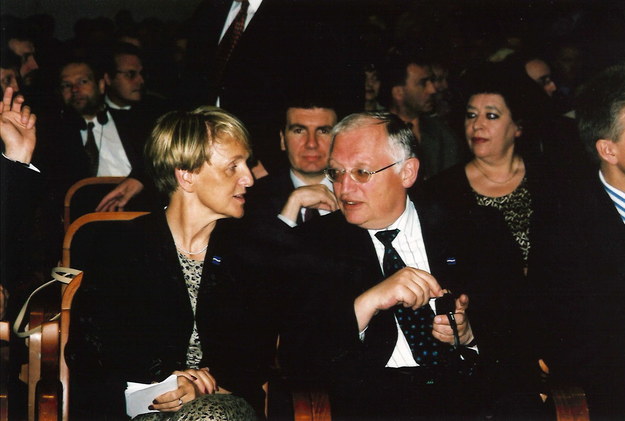 Danuta Hubner, ówczesna minister ds. europejskich i Gunther Verheugen, komisarz ds. rozszerzenia /Archiwum prywatne