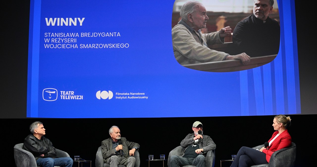 Dariusz Toczek, Stanislaw Brejdygant i Wojciech Smarzowski - spotkanie z twórcami spektaklu Teatr Telewizji "Winny" (14 maja 2025) /Zbyszek Kaczmarek /Agencja FORUM
