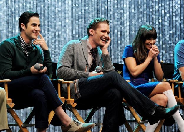 Darren Criss, Matthew Morrison i Lea Michele, czyli twarze serialu "Glee" (fot. Kevin Winter) /Getty Images/Flash Press Media