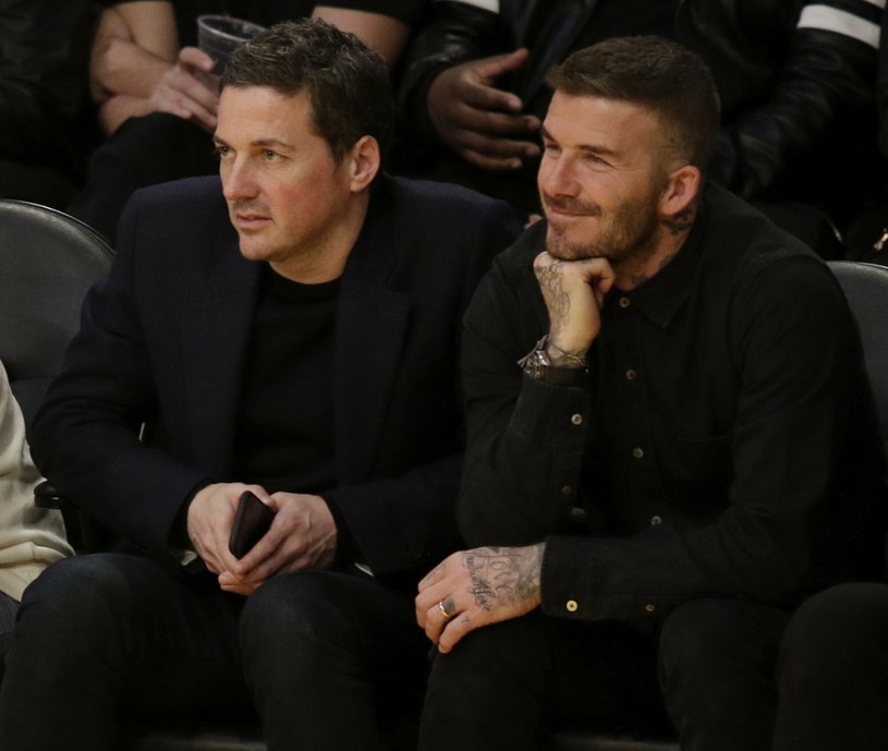 David Beckham i Dave Gardner na meczu koszykówki /London Entertainment / SplashNews.com /East News