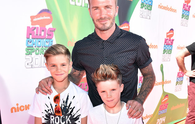 David Beckham z synami Romeo i Cruzem /Alberto E.Rodriguez /Getty Images