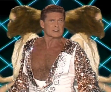 David Hasselhoff  i obsada "Strażników Galaktyki" razem 