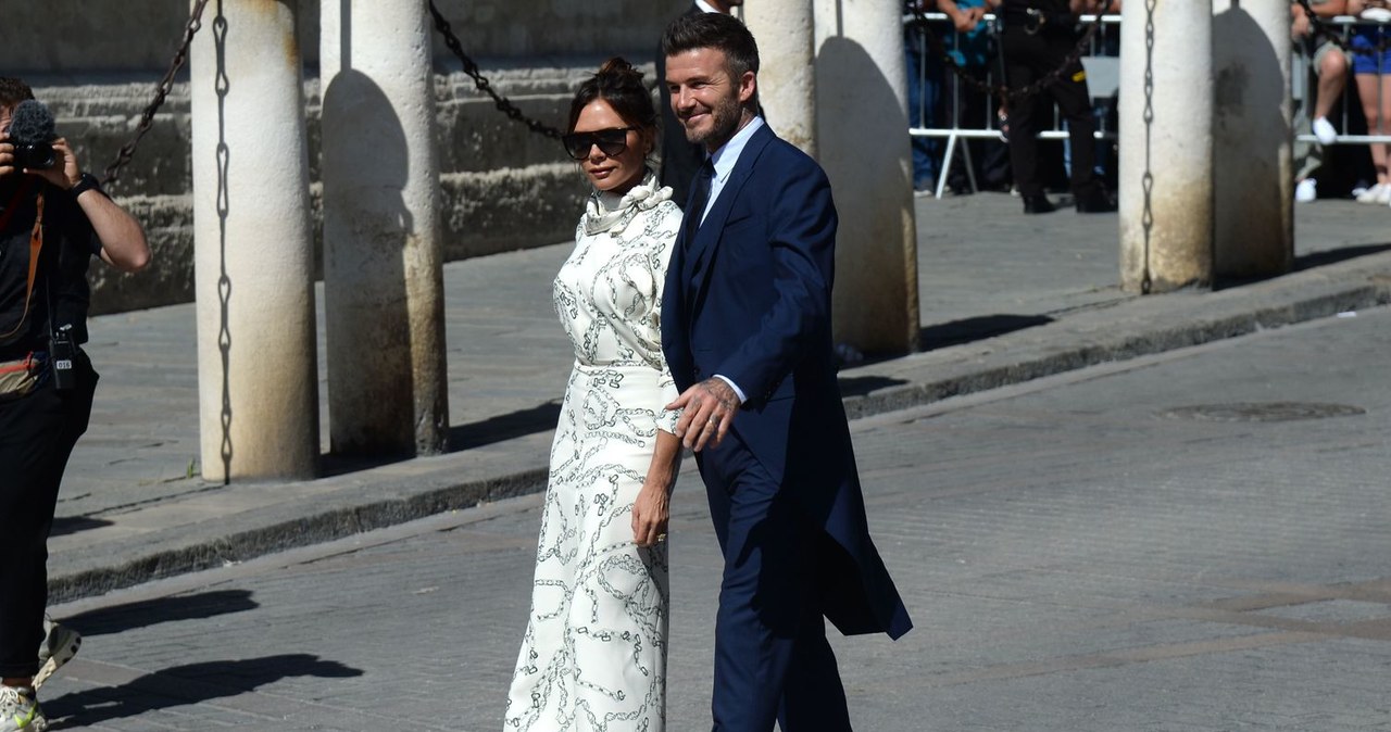 David i Victoria Beckham na ślubie Sergio Ramosa /AFP