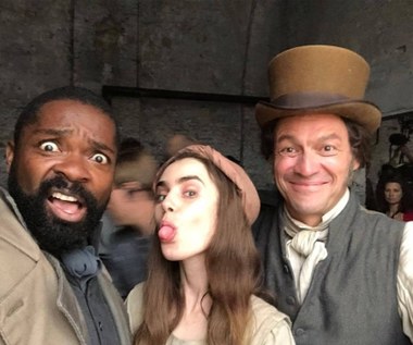 David Oyelowo, Lily Collins i Dominic West na planie "Nędzników"