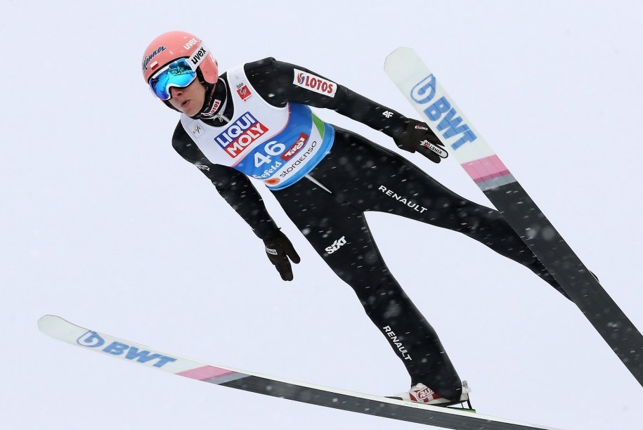 Dawid Kubacki podczas konkursu MŚ na skoczni normalnej w austriackim Seefeld / 	Grzegorz Momot    /PAP