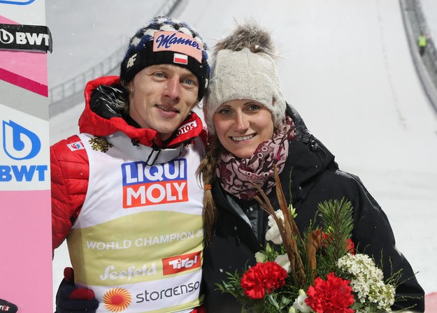 Dawid Kubacki z żoną Martą /Grzegorz Momot /PAP
