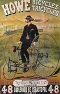 Dawna konstrukcja roweru, plakat reklamowy z 2 poł. XIX w. /Encyklopedia Internautica