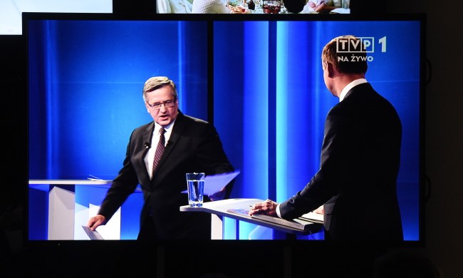 Debata Bronisława Komorowskiego z Andrzejem Dudą /Radek Pietruszka /PAP