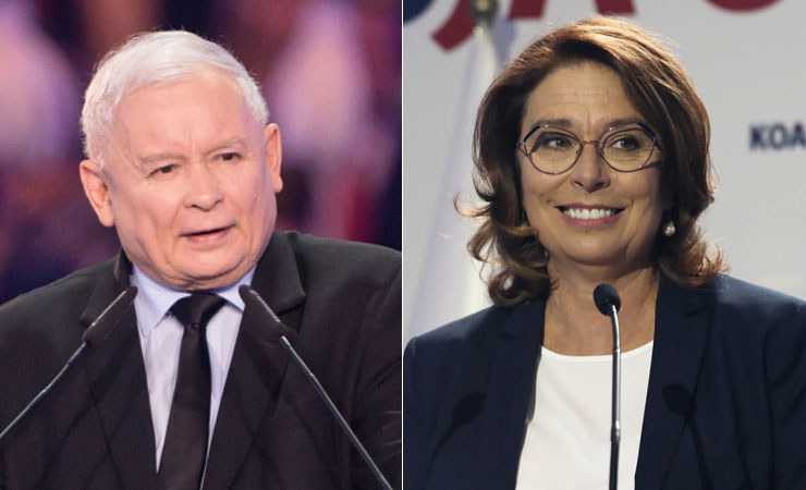 Debata Jarosława Kaczyńskiego (fot. Wojtek Jargiło) z Małgorzatą Kidawą-Błońską (fot. Tomasz Gzell) nie ma sensu – uważa Jacek Sasin /PAP