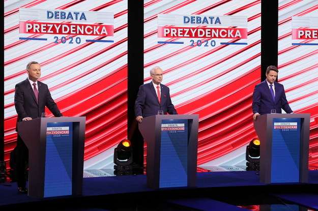 Debata kandydatów na prezydenta RP, od lewej: Andrzej Duda, Waldemar Witkowski,Rafał Trzaskowski /Paweł Supernak /PAP