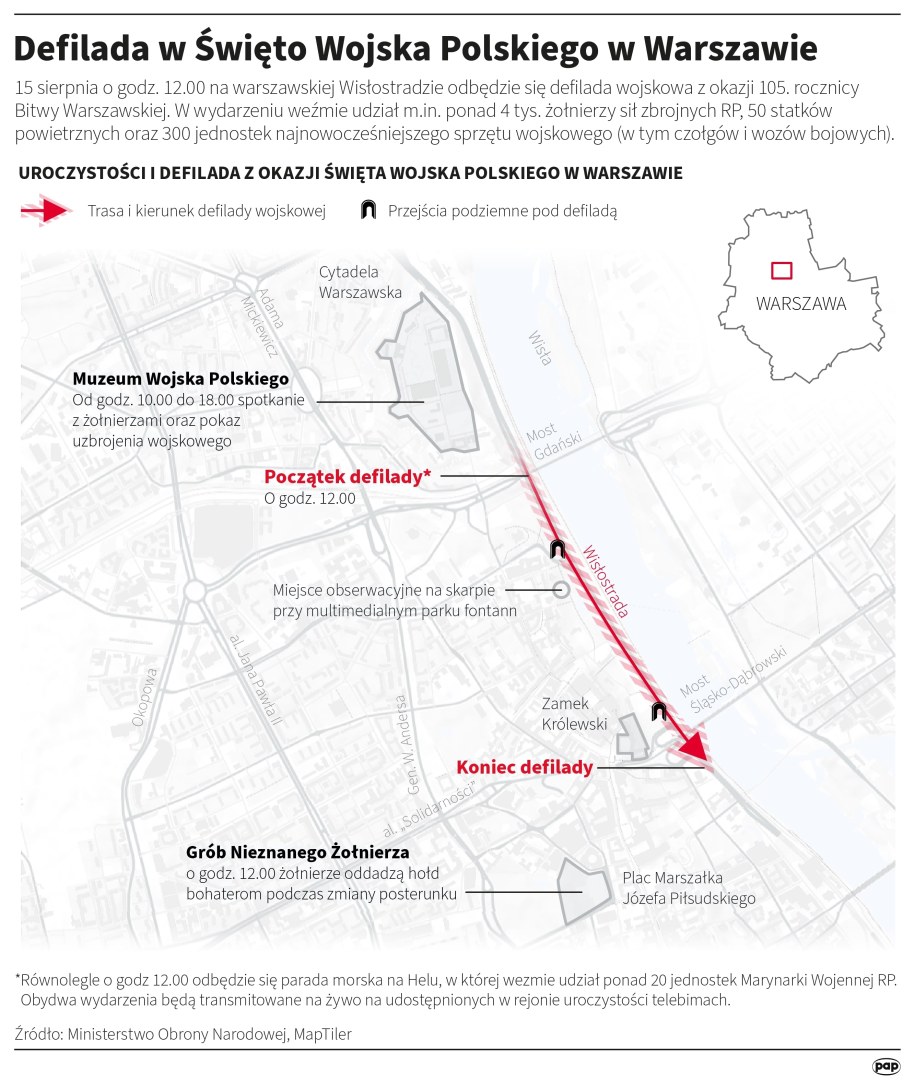 Defilada w Święto Wojska Polskiego w Warszawie /Mateusz Krymski /PAP