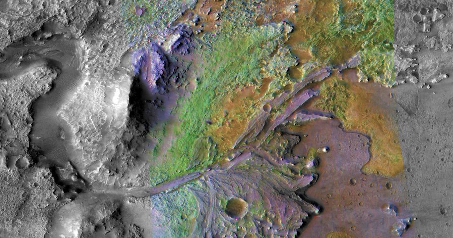 Delta w Jezero Crater, sfotografowana przez sondę Mars Reconnaissance Orbiter /NASA