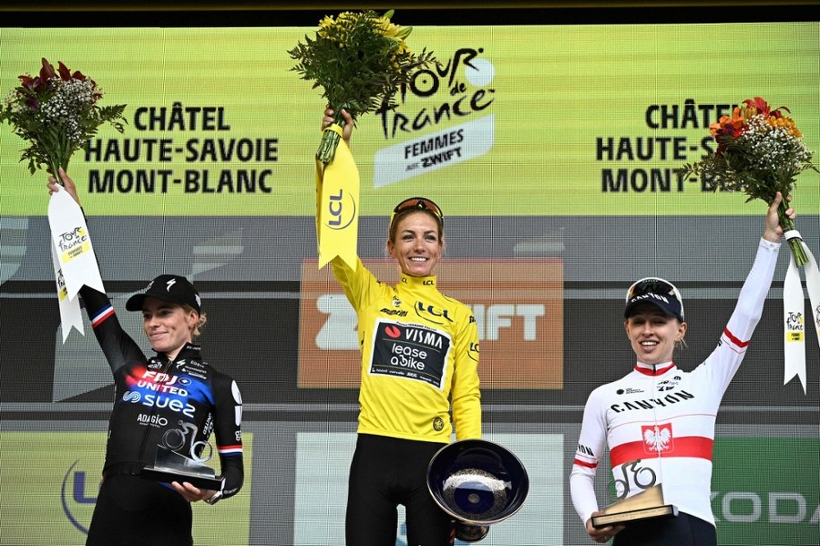 Demi Vollering, Pauline Ferrand-Prevot i Katarzyna Niewiadoma /JULIEN DE ROSA / AFP /East News