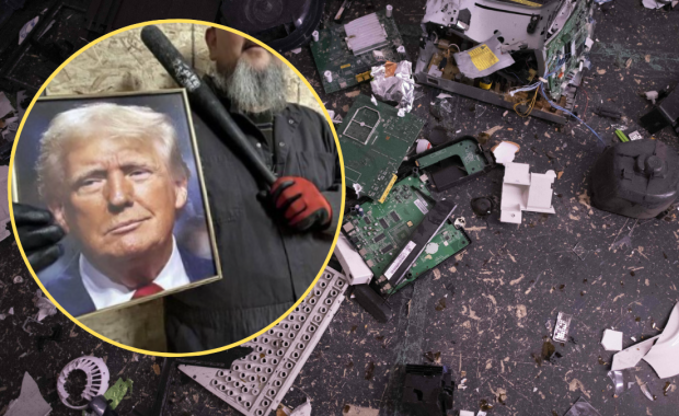 Demolowanie zdjęć Trumpa nową formą rozładowania wściekłości w Kanadzie